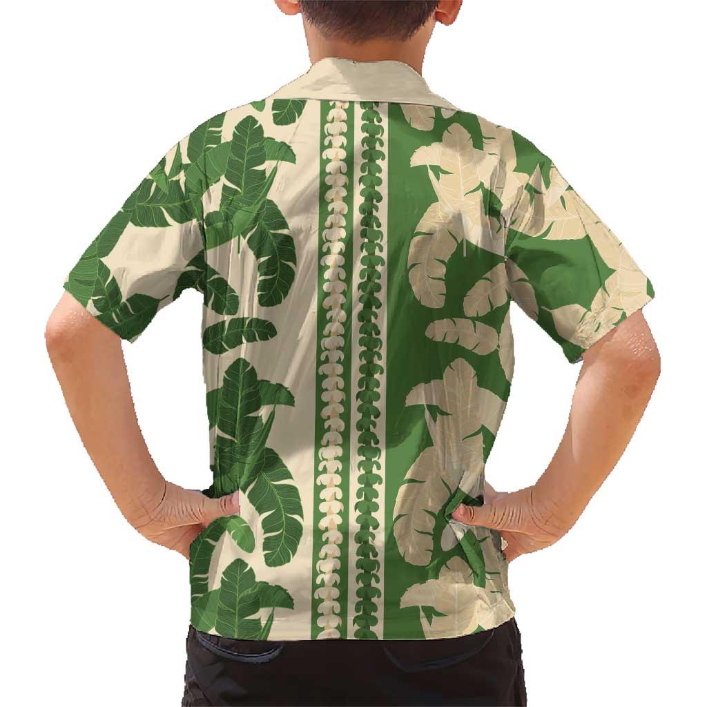 Hawaii Pua Kenikeni Lei Family Matching Long Sleeve Bodycon Dress and Hawaiian Shirt With Lau Maia Green