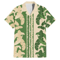 Hawaii Pua Kenikeni Lei Family Matching Tank Maxi Dress and Hawaiian Shirt With Lau Maia Green