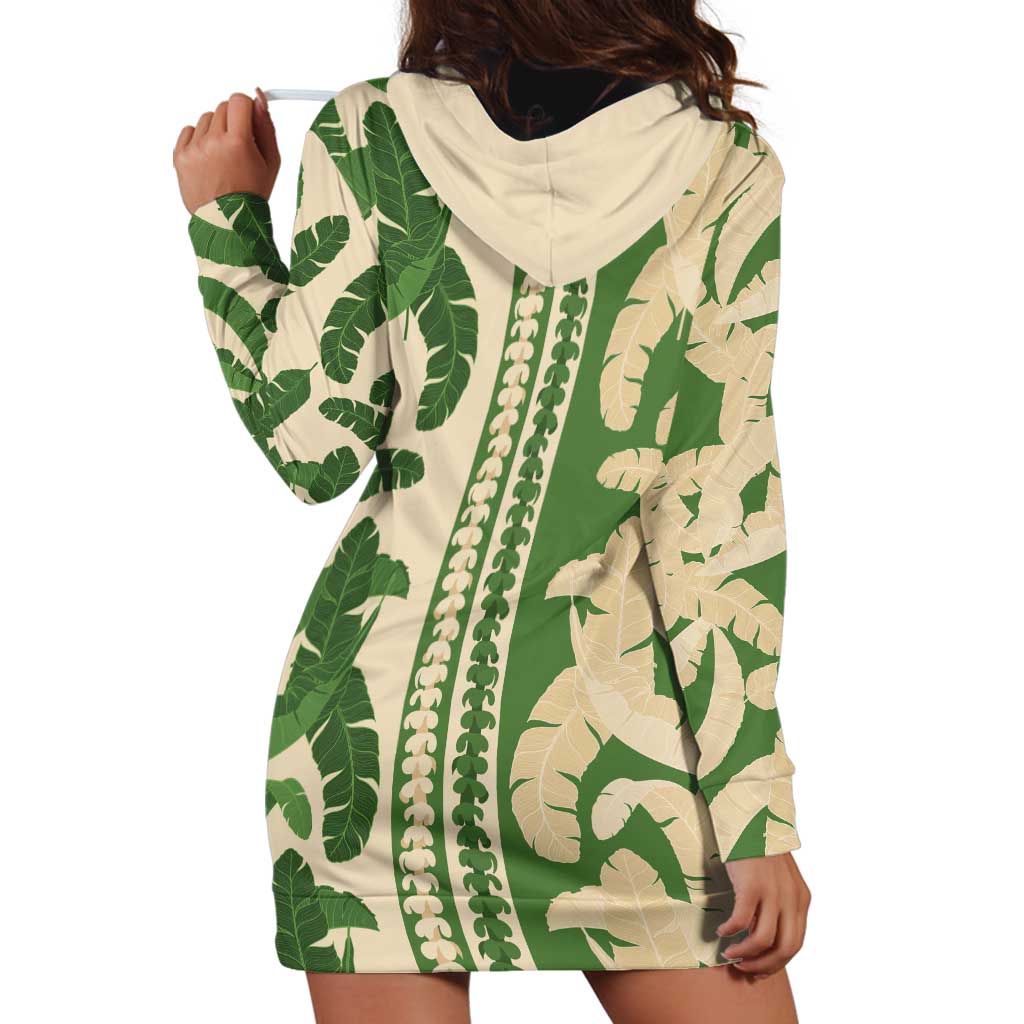Hawaii Pua Kenikeni Lei Hoodie Dress With Lau Maia Green LT05 - Polynesian Pride