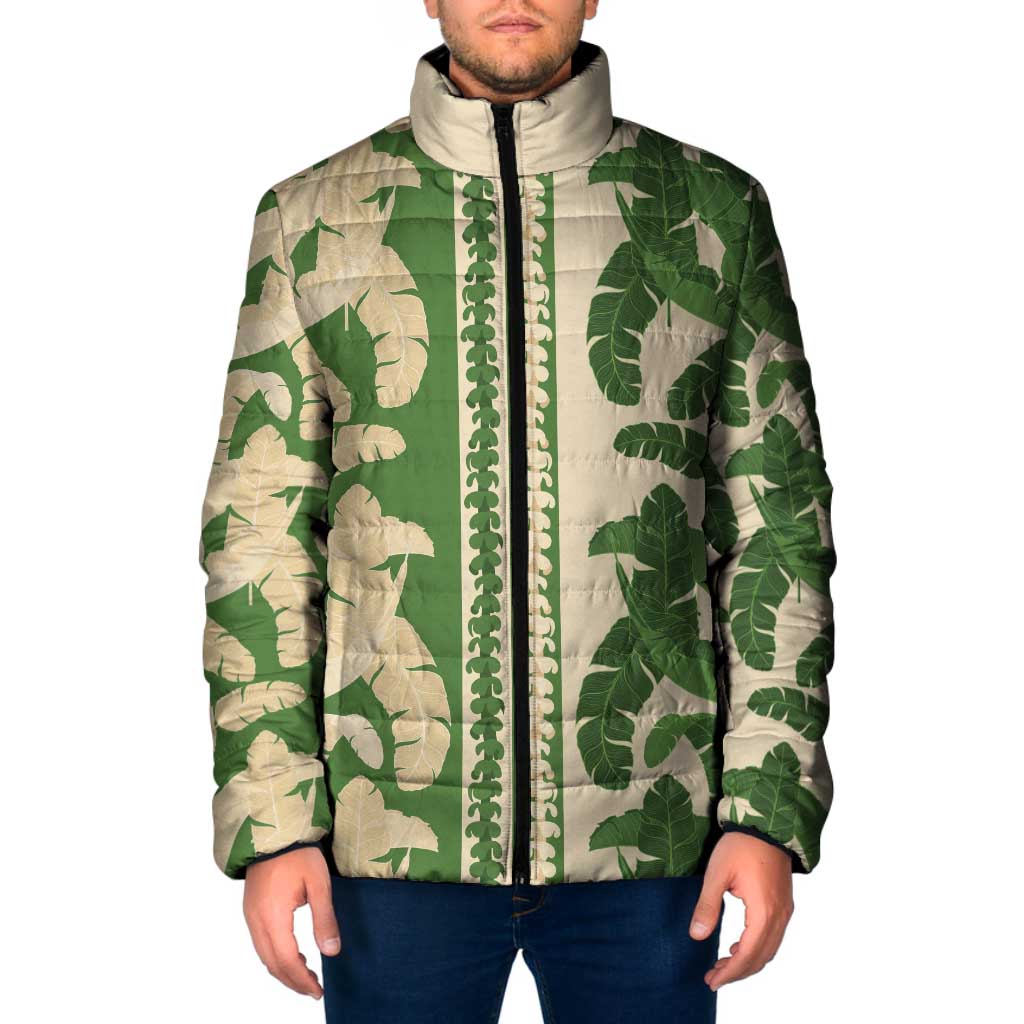 Hawaii Pua Kenikeni Lei Padded Jacket With Lau Maia Green