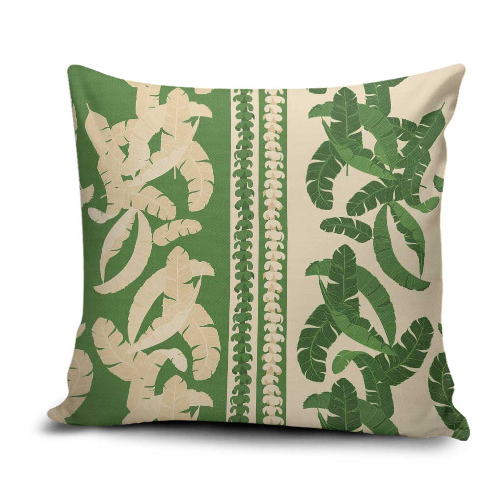 Hawaii Pua Kenikeni Lei Pillow Cover With Lau Maia Green