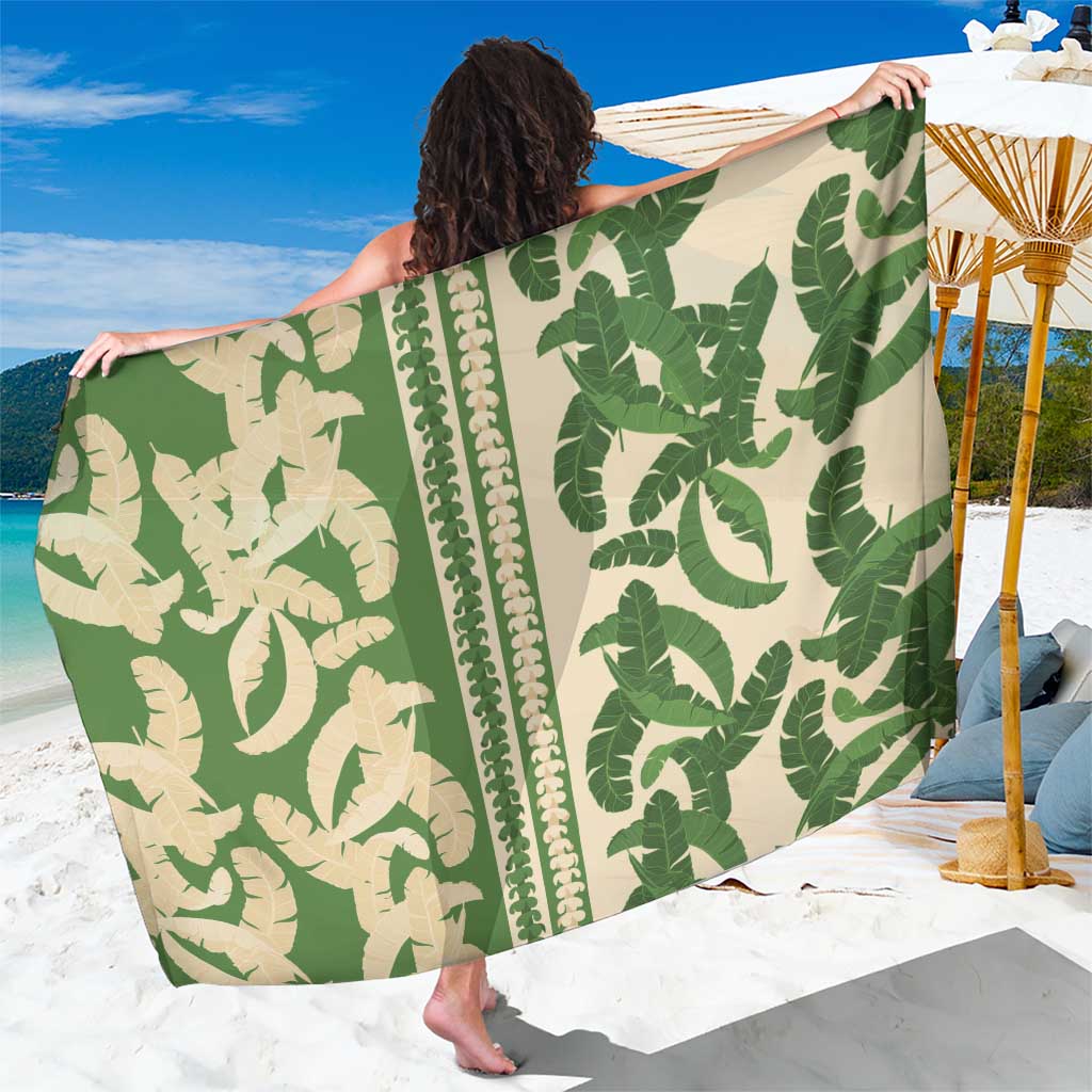 Hawaii Pua Kenikeni Lei Sarong With Lau Maia Green