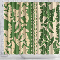 Hawaii Pua Kenikeni Lei Shower Curtain With Lau Maia Green