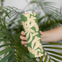 Hawaii Pua Kenikeni Lei Skinny Tumbler With Lau Maia Green