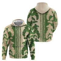 Hawaii Pua Kenikeni Lei Zip Hoodie With Lau Maia Green LT05 - Polynesian Pride