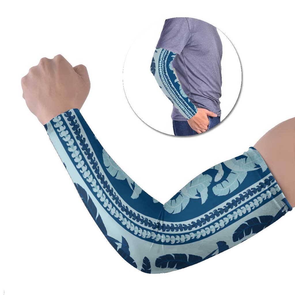 Hawaii Pua Kenikeni Lei Arm Sleeves With Lau Maia Royal Blue