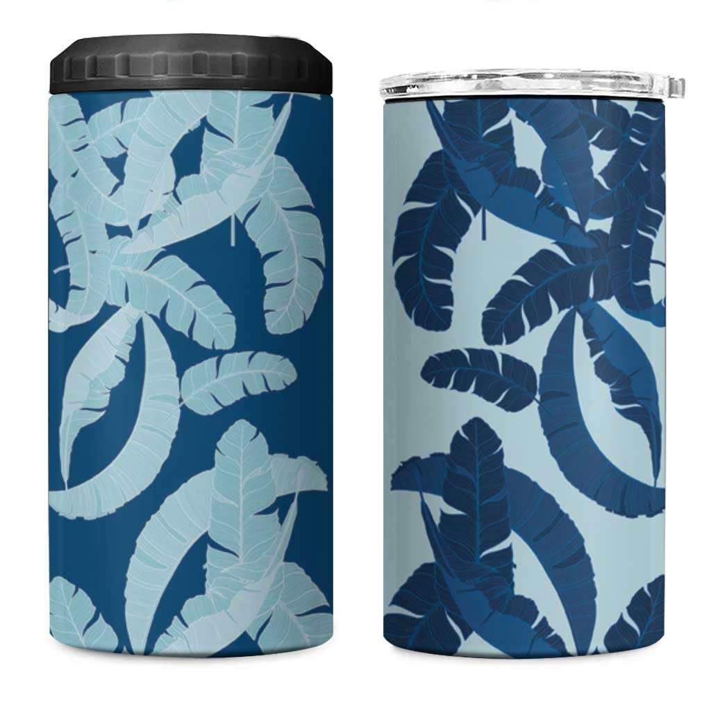 Hawaii Pua Kenikeni Lei 4 in 1 Can Cooler Tumbler With Lau Maia Royal Blue LT05 One Size: 16 oz Blue - Polynesian Pride