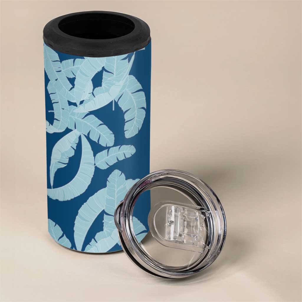 Hawaii Pua Kenikeni Lei 4 in 1 Can Cooler Tumbler With Lau Maia Royal Blue LT05 - Polynesian Pride