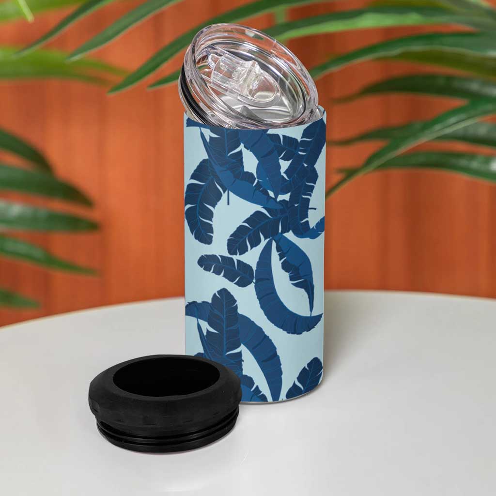 Hawaii Pua Kenikeni Lei 4 in 1 Can Cooler Tumbler With Lau Maia Royal Blue LT05 - Polynesian Pride