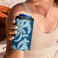 Hawaii Pua Kenikeni Lei 4 in 1 Can Cooler Tumbler With Lau Maia Royal Blue LT05 - Polynesian Pride