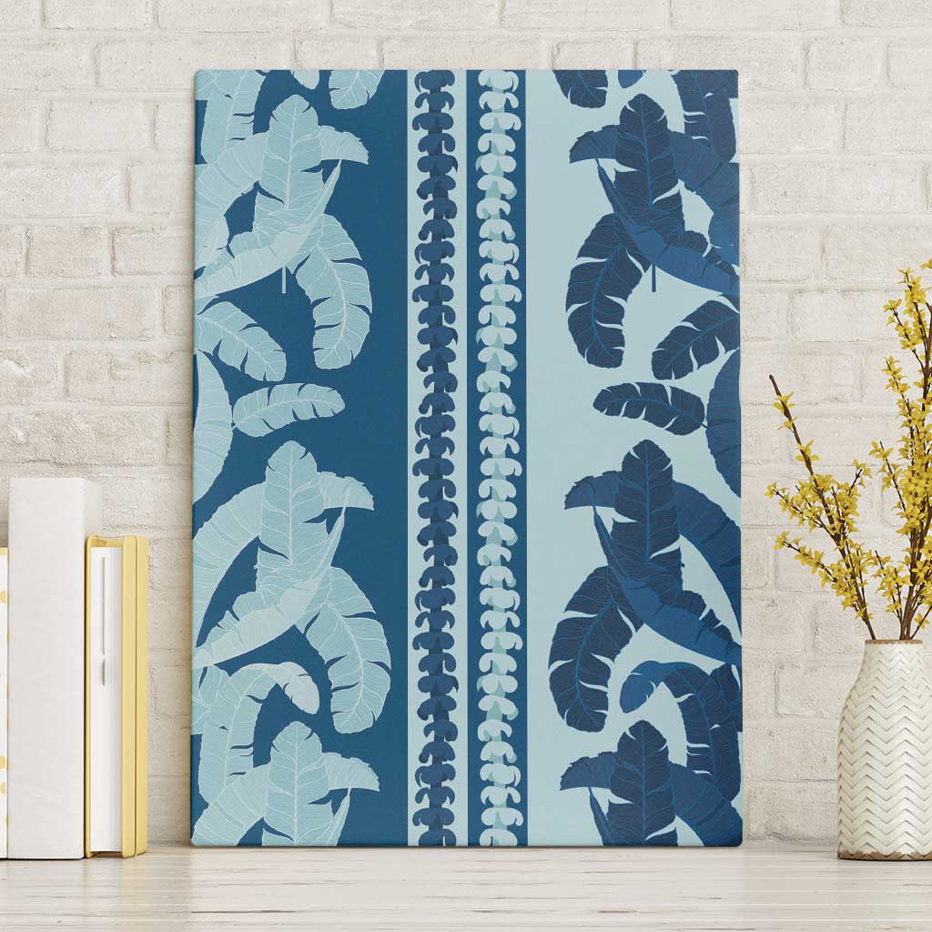 Hawaii Pua Kenikeni Lei Canvas Wall Art With Lau Maia Royal Blue