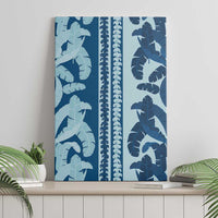 Hawaii Pua Kenikeni Lei Canvas Wall Art With Lau Maia Royal Blue