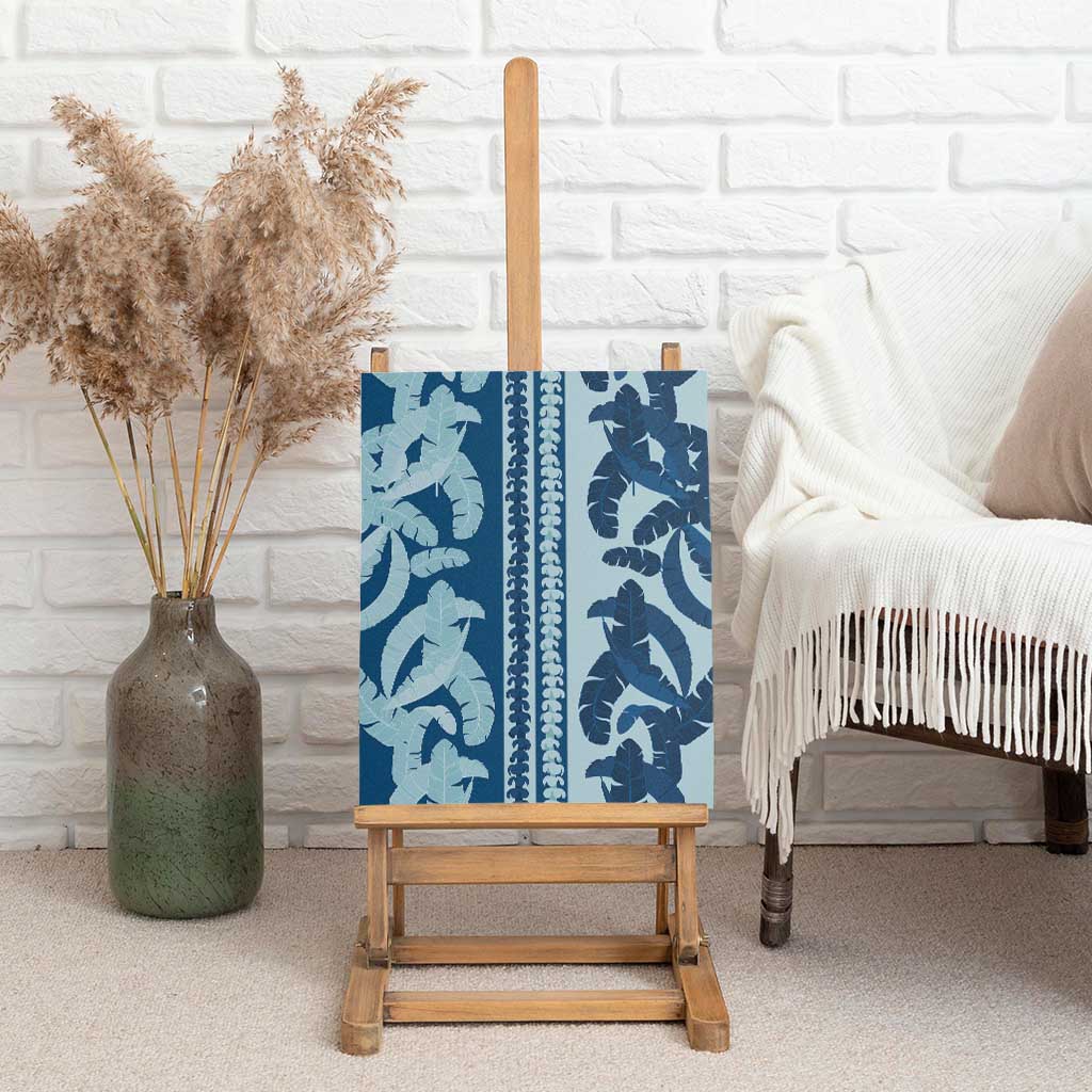Hawaii Pua Kenikeni Lei Canvas Wall Art With Lau Maia Royal Blue