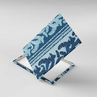 Hawaii Pua Kenikeni Lei Canvas Wall Art With Lau Maia Royal Blue