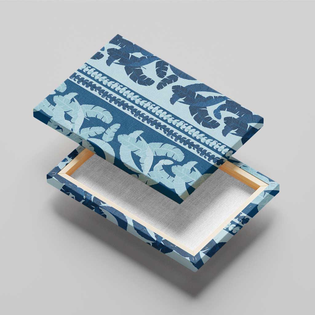 Hawaii Pua Kenikeni Lei Canvas Wall Art With Lau Maia Royal Blue