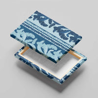 Hawaii Pua Kenikeni Lei Canvas Wall Art With Lau Maia Royal Blue