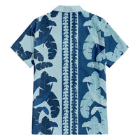 Hawaii Pua Kenikeni Lei Family Matching Short Sleeve Bodycon Dress and Hawaiian Shirt With Lau Maia Royal Blue