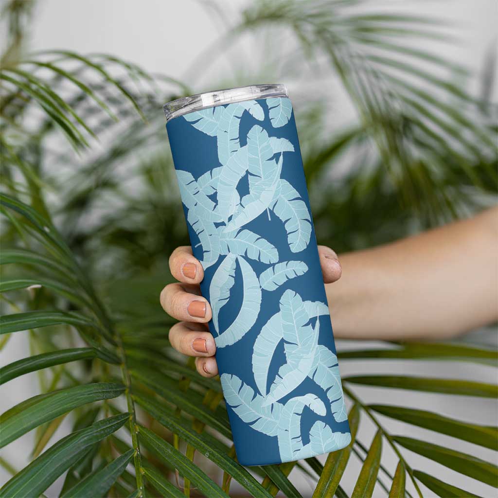 Hawaii Pua Kenikeni Lei Skinny Tumbler With Lau Maia Royal Blue