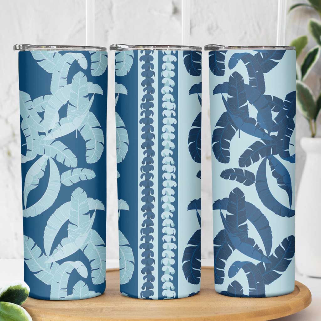 Hawaii Pua Kenikeni Lei Skinny Tumbler With Lau Maia Royal Blue