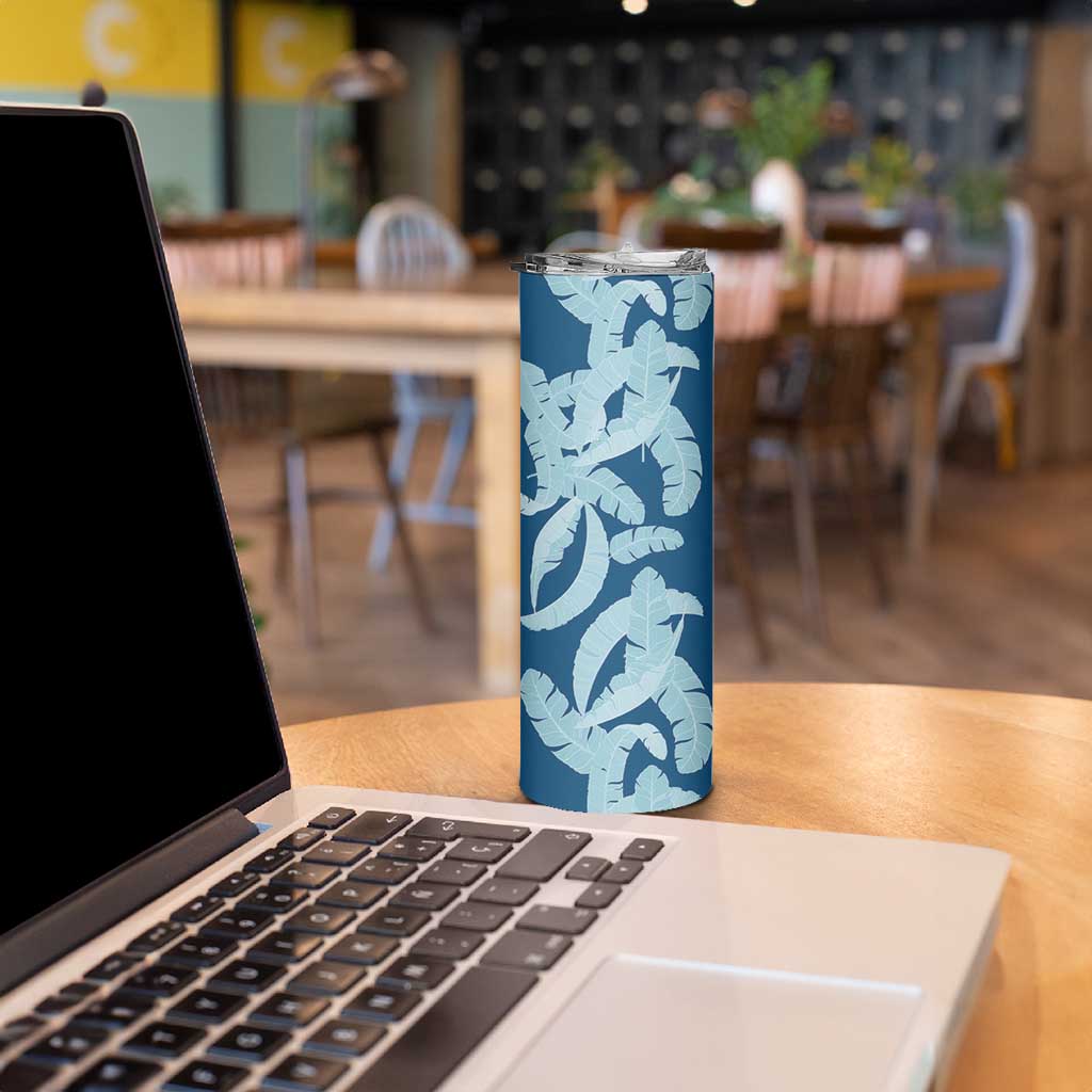 Hawaii Pua Kenikeni Lei Skinny Tumbler With Lau Maia Royal Blue