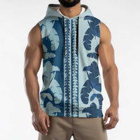 Hawaii Pua Kenikeni Lei Sleeveless Hoodie With Lau Maia Royal Blue