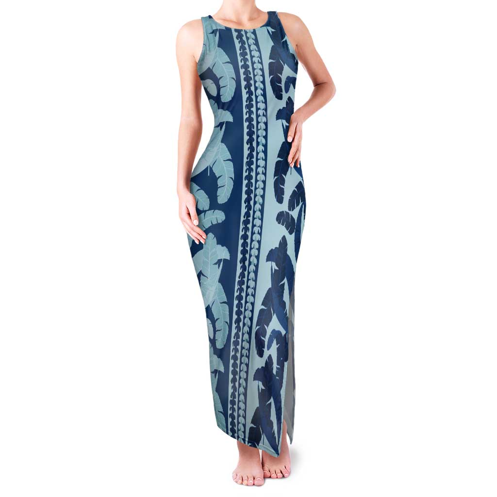 Hawaii Pua Kenikeni Lei Tank Maxi Dress With Lau Maia Royal Blue