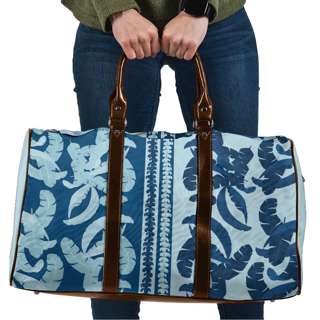 Hawaii Pua Kenikeni Lei Travel Bag With Lau Maia Royal Blue LT05 Blue - Polynesian Pride