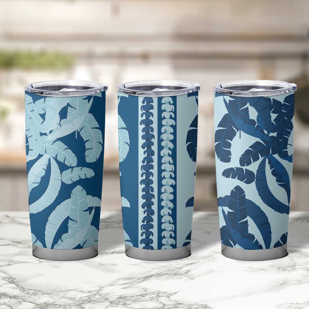 Hawaii Pua Kenikeni Lei Tumbler Cup With Lau Maia Royal Blue