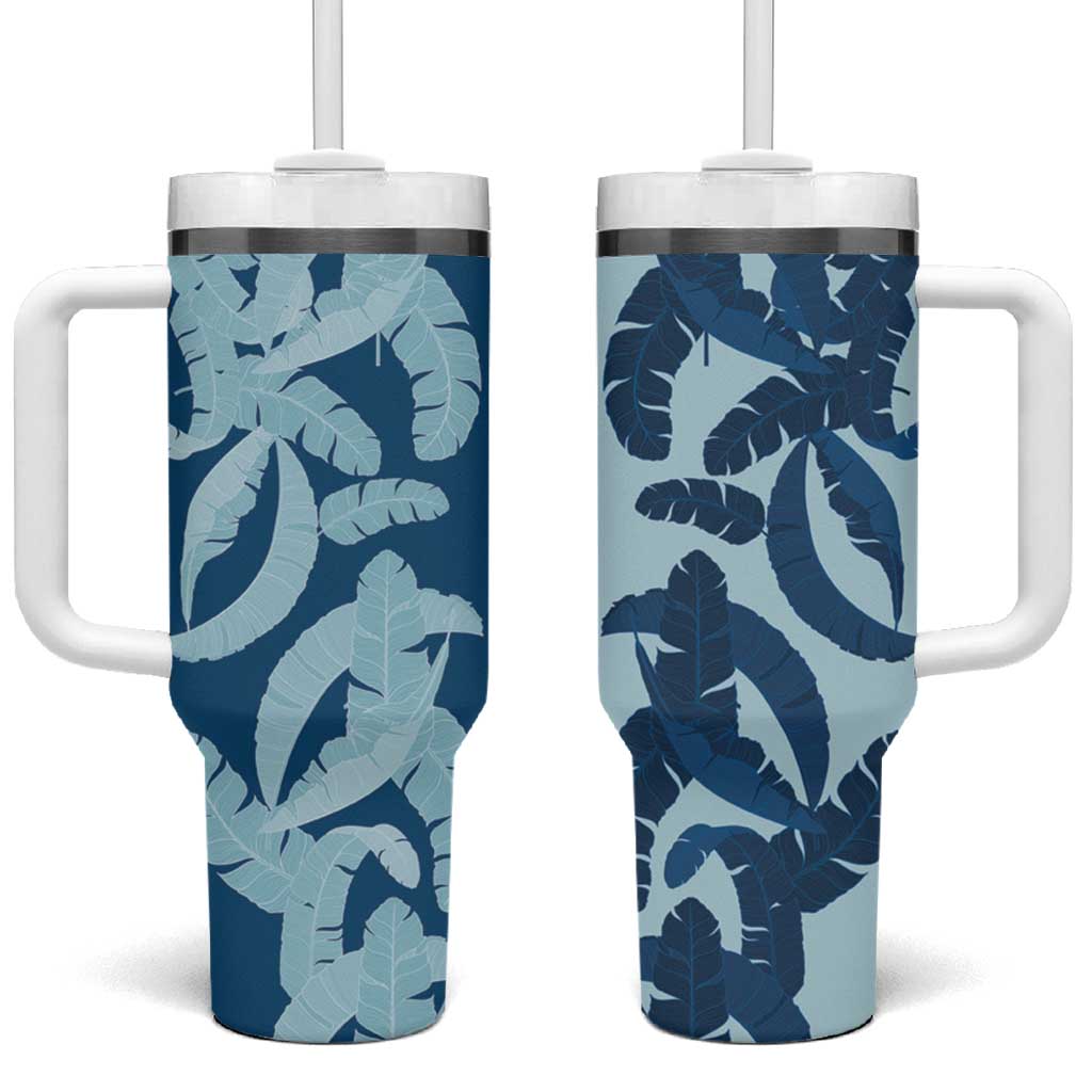 Hawaii Pua Kenikeni Lei Tumbler With Handle With Lau Maia Royal Blue
