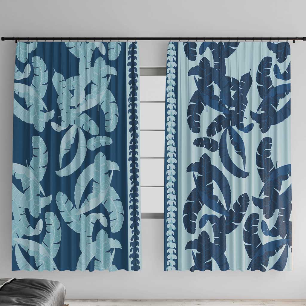 Hawaii Pua Kenikeni Lei Window Curtain With Lau Maia Royal Blue