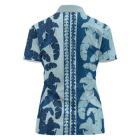 Hawaii Pua Kenikeni Lei Women Polo Shirt With Lau Maia Royal Blue LT05 - Polynesian Pride
