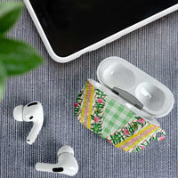 Hawaii Pikake Lokelani Plumeria Lei AirPods Case Green Palaka Motifs LT05 - Polynesian Pride