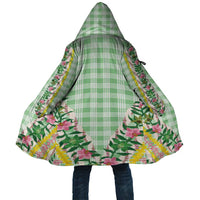 Hawaii Pikake Lokelani Plumeria Lei Cloak Green Palaka Motifs