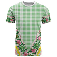 Hawaii Pikake Lokelani Plumeria Lei T Shirt Green Palaka Motifs