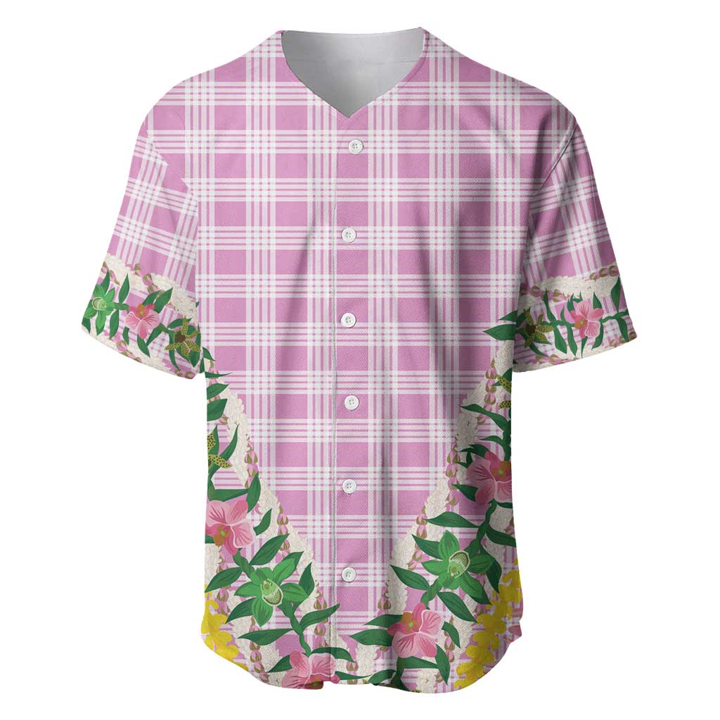 Hawaii Pikake Lokelani Plumeria Lei Baseball Jersey Pink Palaka Motifs