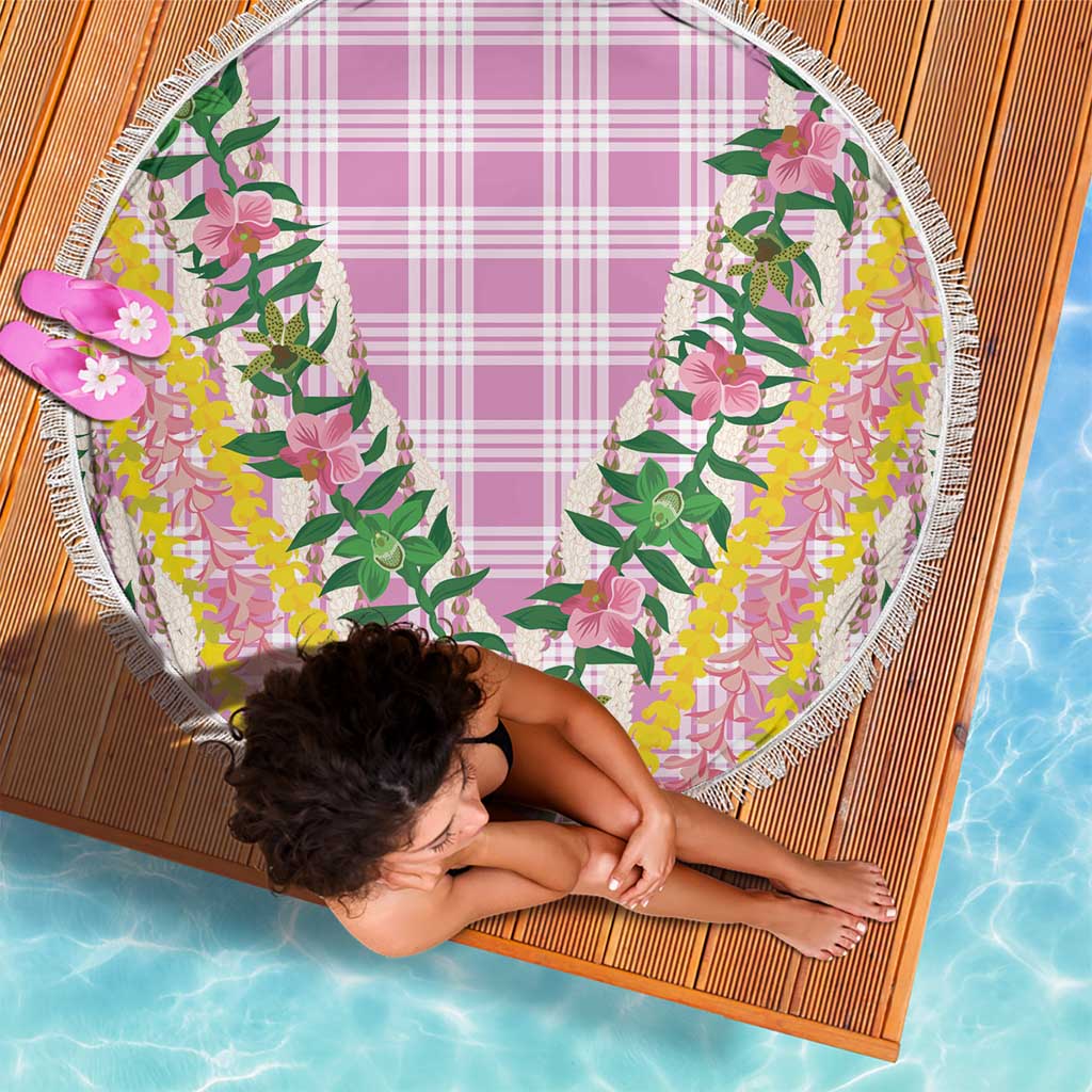 Hawaii Pikake Lokelani Plumeria Lei Beach Blanket Pink Palaka Motifs LT05 - Polynesian Pride
