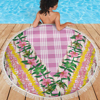 Hawaii Pikake Lokelani Plumeria Lei Beach Blanket Pink Palaka Motifs LT05 - Polynesian Pride