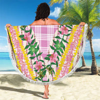 Hawaii Pikake Lokelani Plumeria Lei Beach Blanket Pink Palaka Motifs LT05 - Polynesian Pride