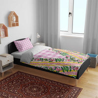 Hawaii Pikake Lokelani Plumeria Lei Bedding Set Pink Palaka Motifs