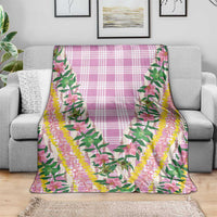 Hawaii Pikake Lokelani Plumeria Lei Blanket Pink Palaka Motifs