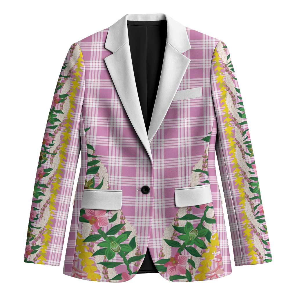 Hawaii Pikake Lokelani Plumeria Lei Blazer Pink Palaka Motifs