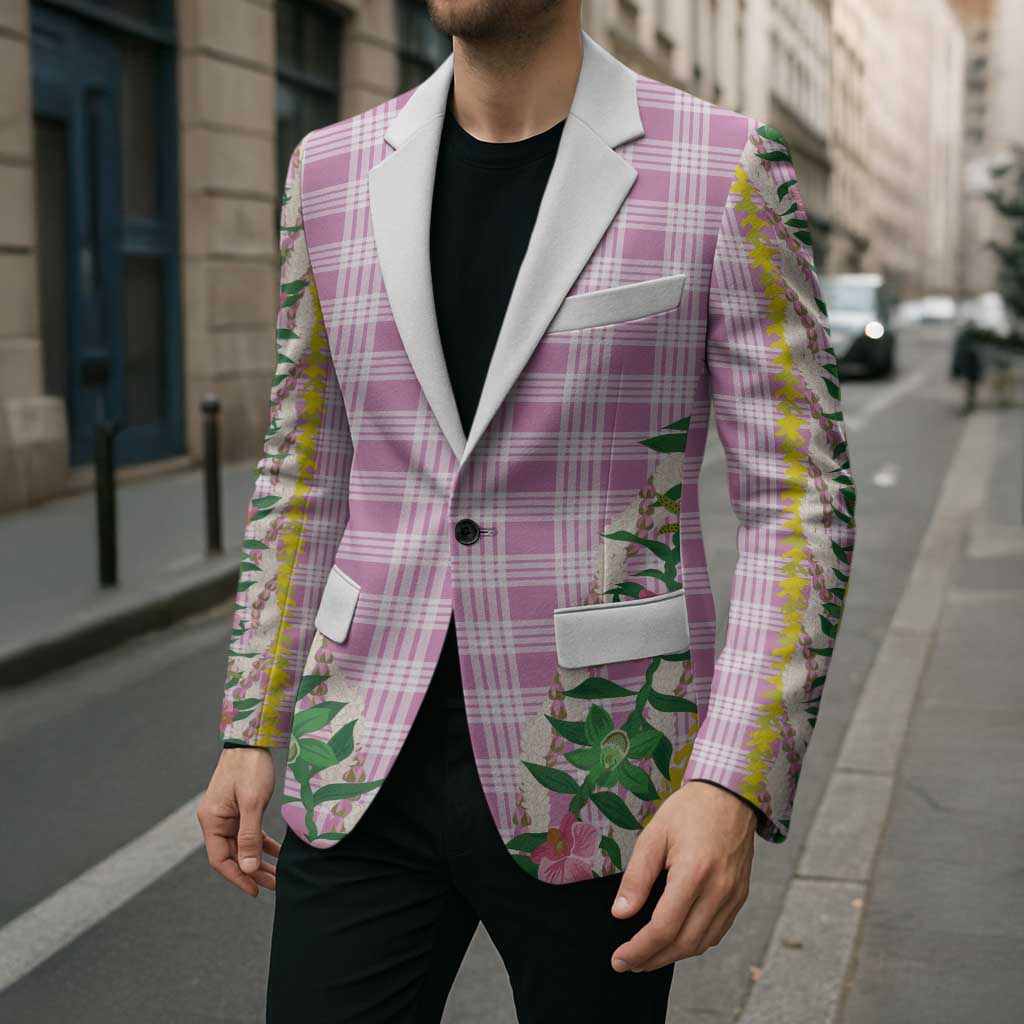 Hawaii Pikake Lokelani Plumeria Lei Blazer Pink Palaka Motifs