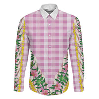 Hawaii Pikake Lokelani Plumeria Lei Family Matching Tank Maxi Dress and Hawaiian Shirt Pink Palaka Motifs