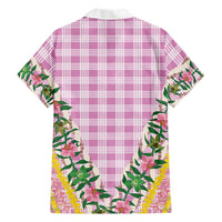 Hawaii Pikake Lokelani Plumeria Lei Hawaiian Shirt Pink Palaka Motifs