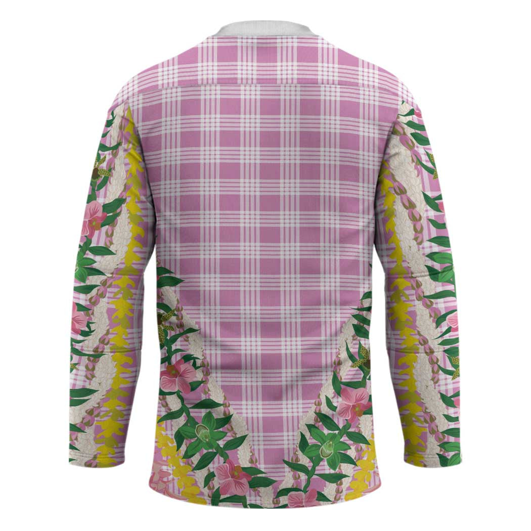 Hawaii Pikake Lokelani Plumeria Lei Hockey Jersey Pink Palaka Motifs