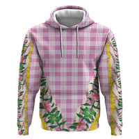 Hawaii Pikake Lokelani Plumeria Lei Hoodie Pink Palaka Motifs LT05 Pullover Hoodie Pink - Polynesian Pride
