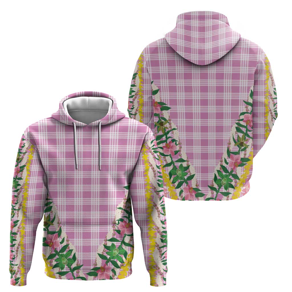 Hawaii Pikake Lokelani Plumeria Lei Hoodie Pink Palaka Motifs LT05 - Polynesian Pride