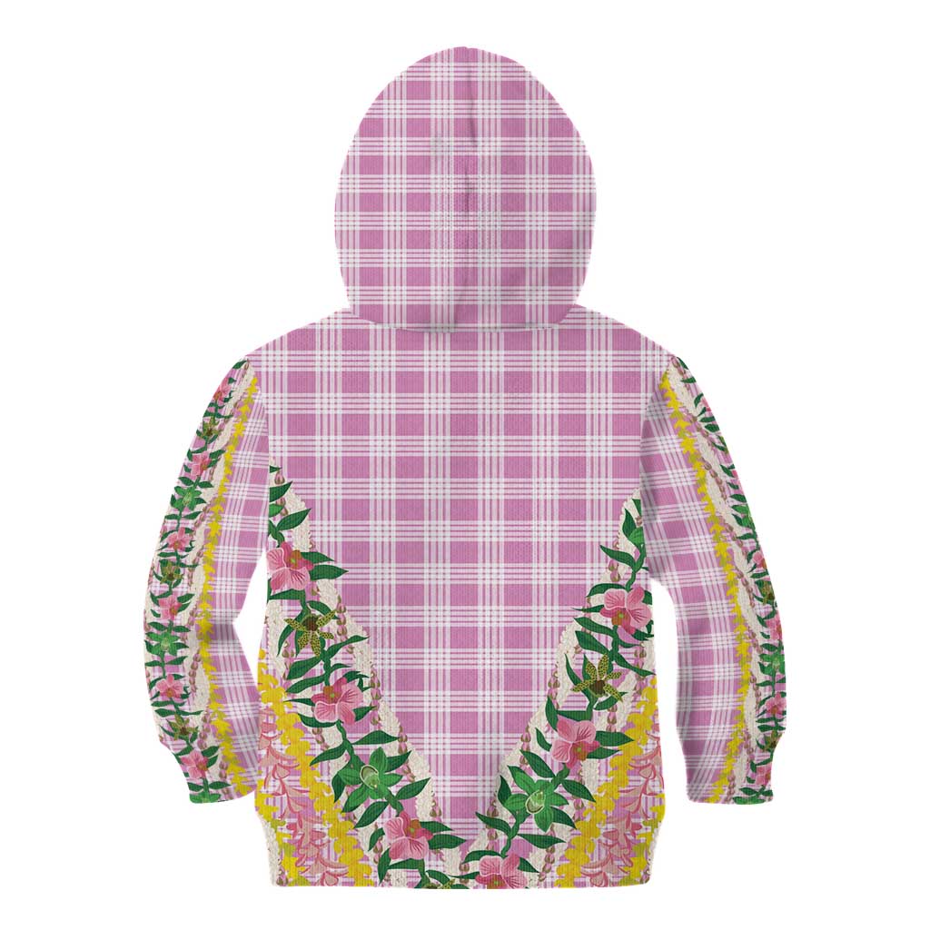 Hawaii Pikake Lokelani Plumeria Lei Kid Hoodie Pink Palaka Motifs
