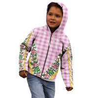 Hawaii Pikake Lokelani Plumeria Lei Kid Hoodie Pink Palaka Motifs