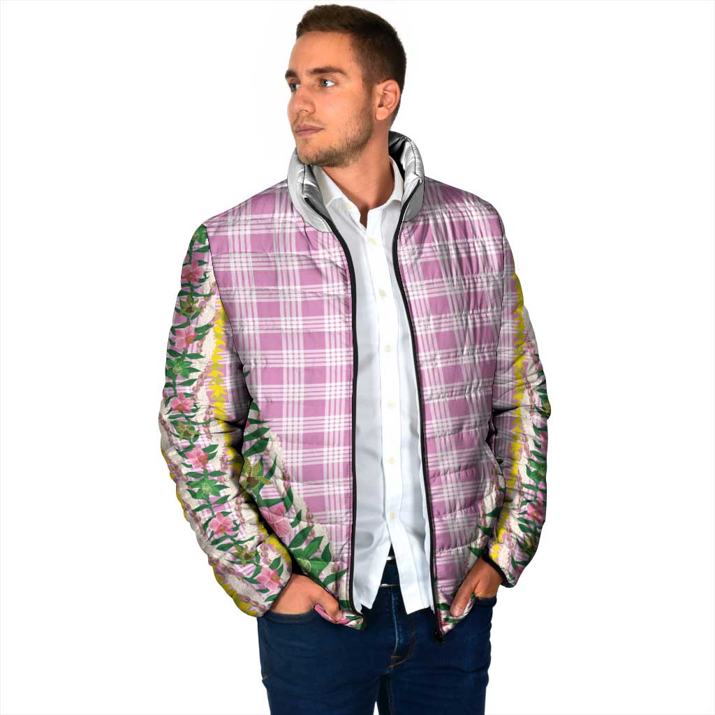 Hawaii Pikake Lokelani Plumeria Lei Padded Jacket Pink Palaka Motifs
